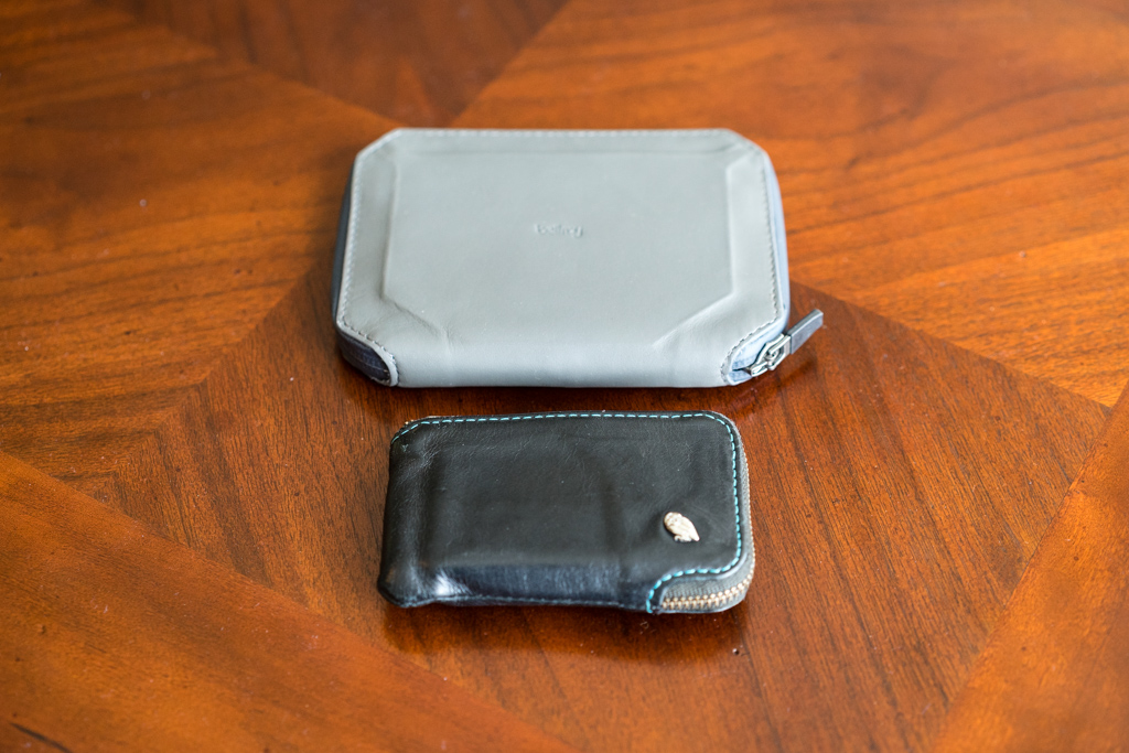 Bellroy Elements Travel and Bellroy Card Pocket. Size Compaison