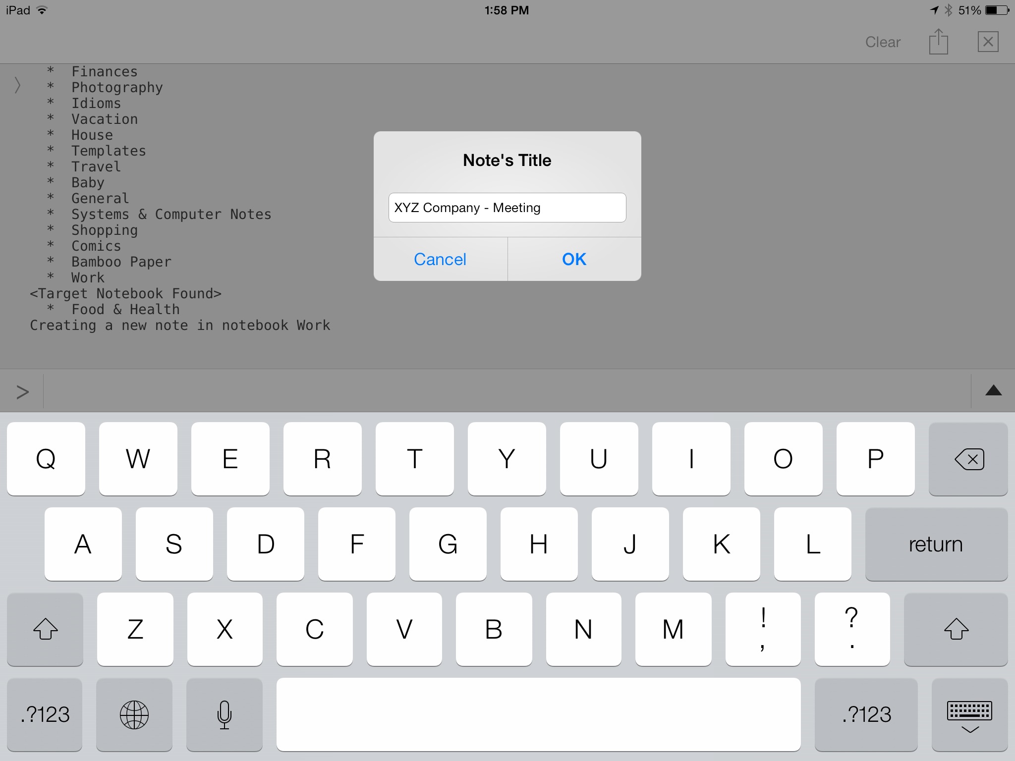 Python script running on iPad