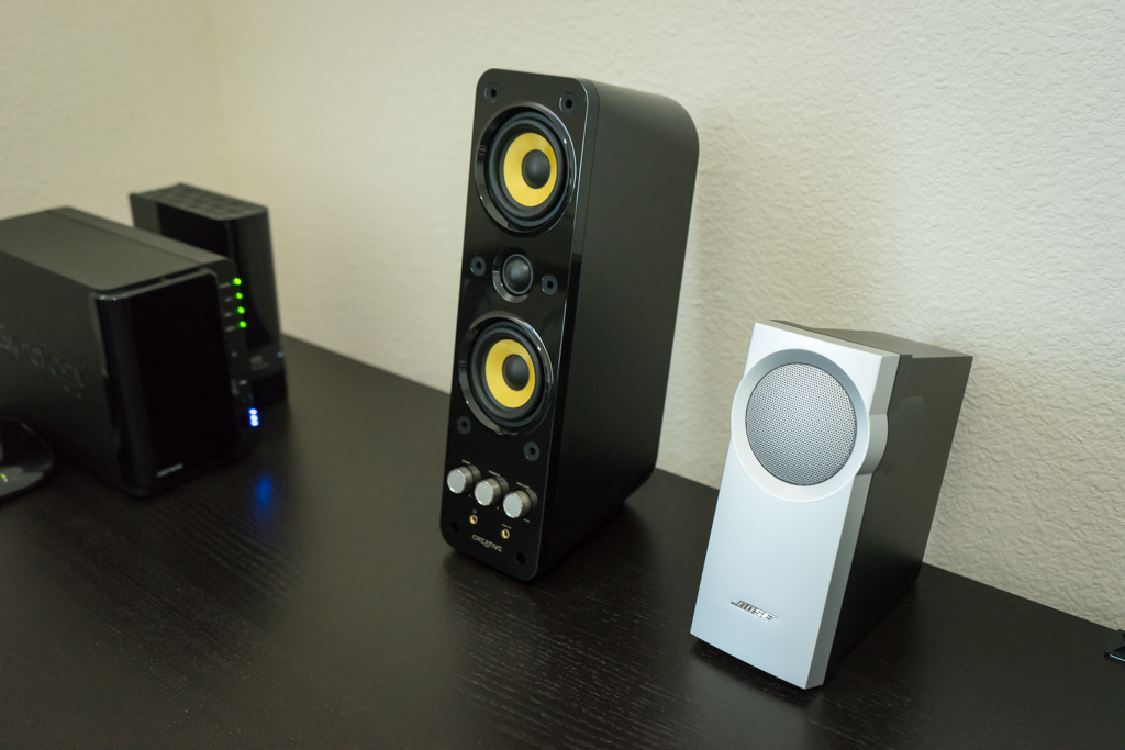 Left: Creative Gigaworks T40. Right: Bose Companion 2