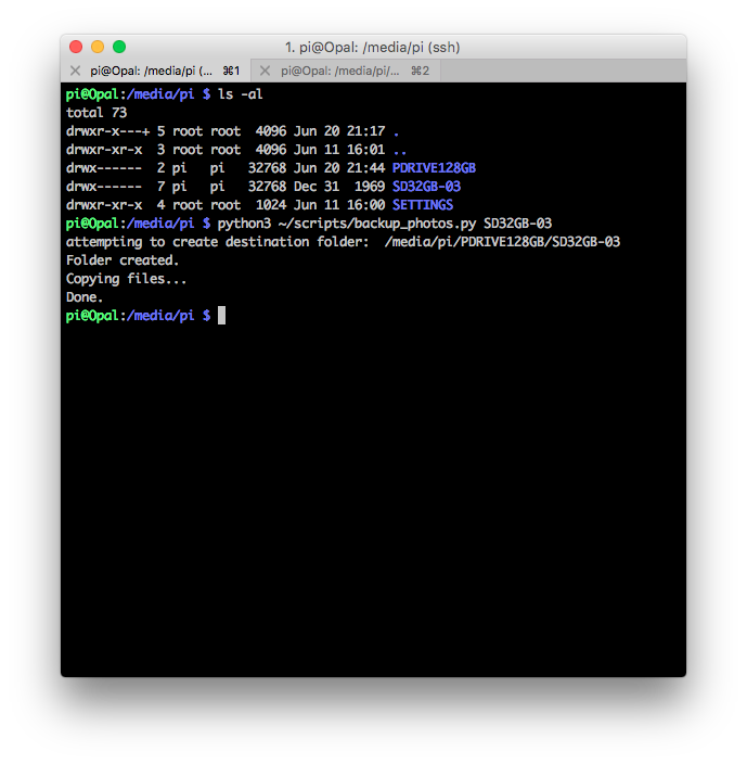 iterm Screenshot After Running the Python Script.