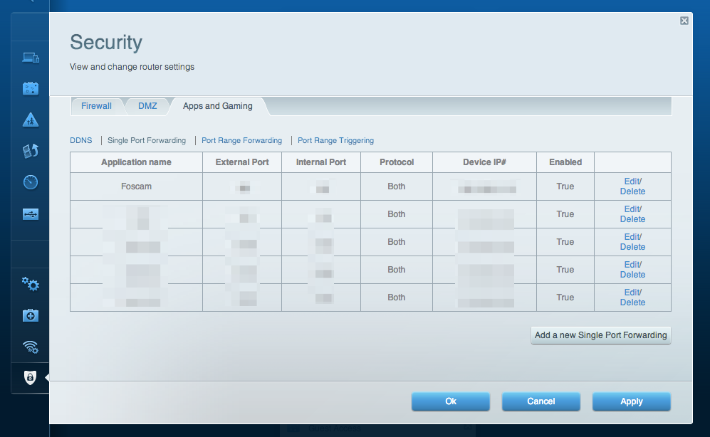 Single Port Forwarding in Linksys Router 