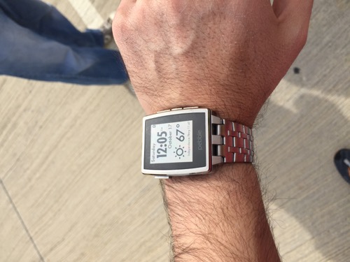 Pebble Steel on the wrist