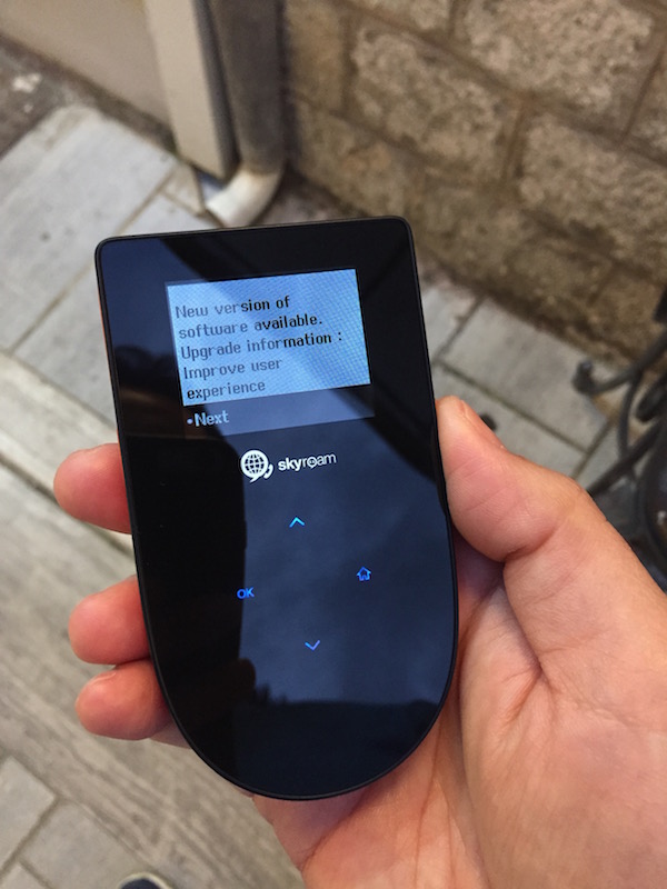 Skyroam new firmware update while on the road