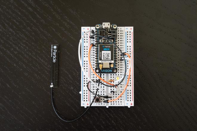 Receptor circuit in prototype breadboard.