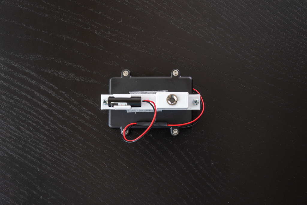 Assembled laser beam emitter.