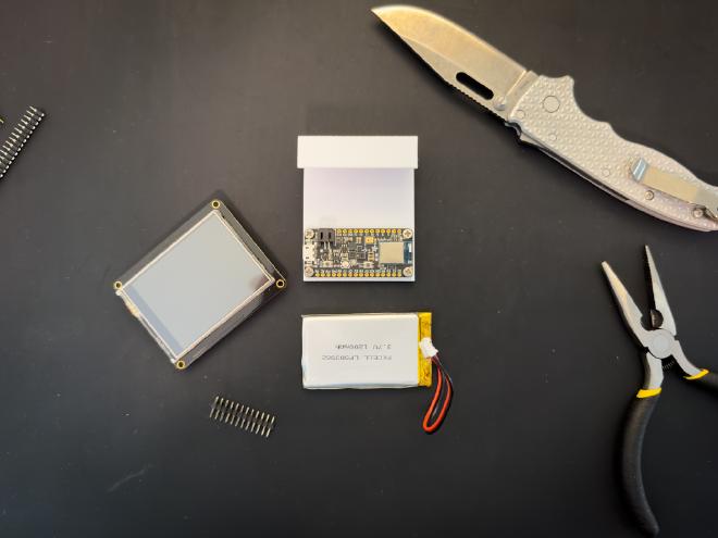 Bluefruit Sense with Adafruit&rsquo;s FeatherWing and Li-Ion battery.