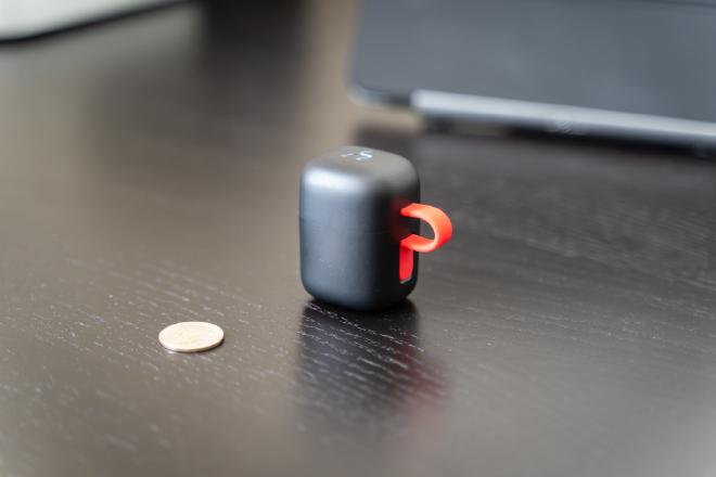 Havit G1W Earbuds and Case - Size Comparison.