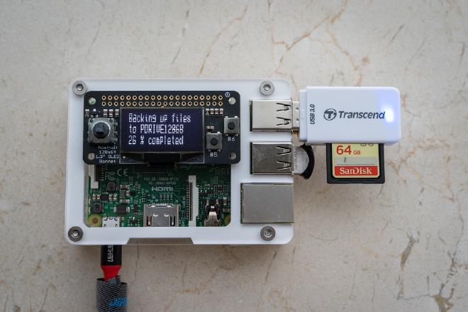 Backup progress. Backing up from SD Card to USB drive.