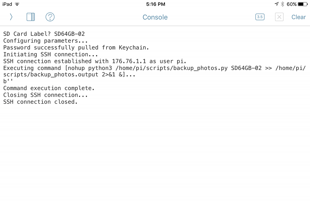 Backup Process Initiated